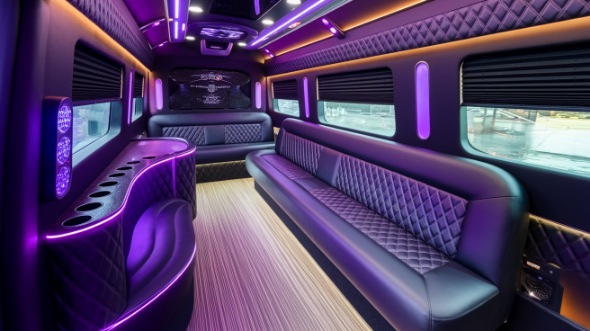 party bus rental interior south fulton